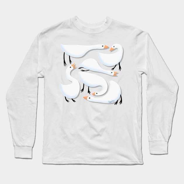 Many Gooses Long Sleeve T-Shirt by jastinamor